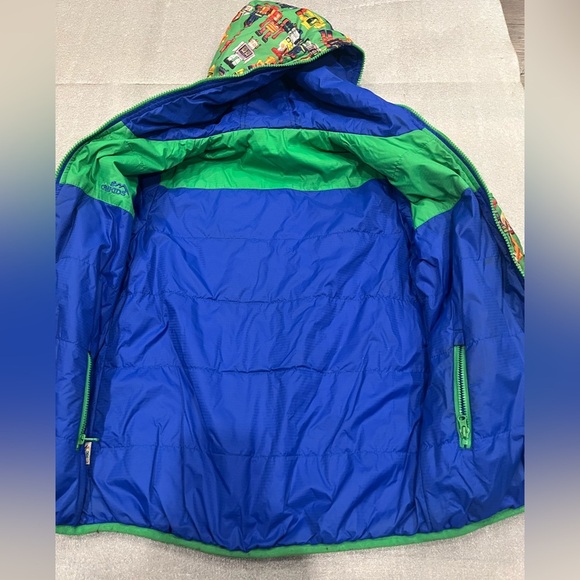 [10-12]Camkids Colorful Robot Print Hooded Reversible Lightweight Jacket - Picture 3 of 8